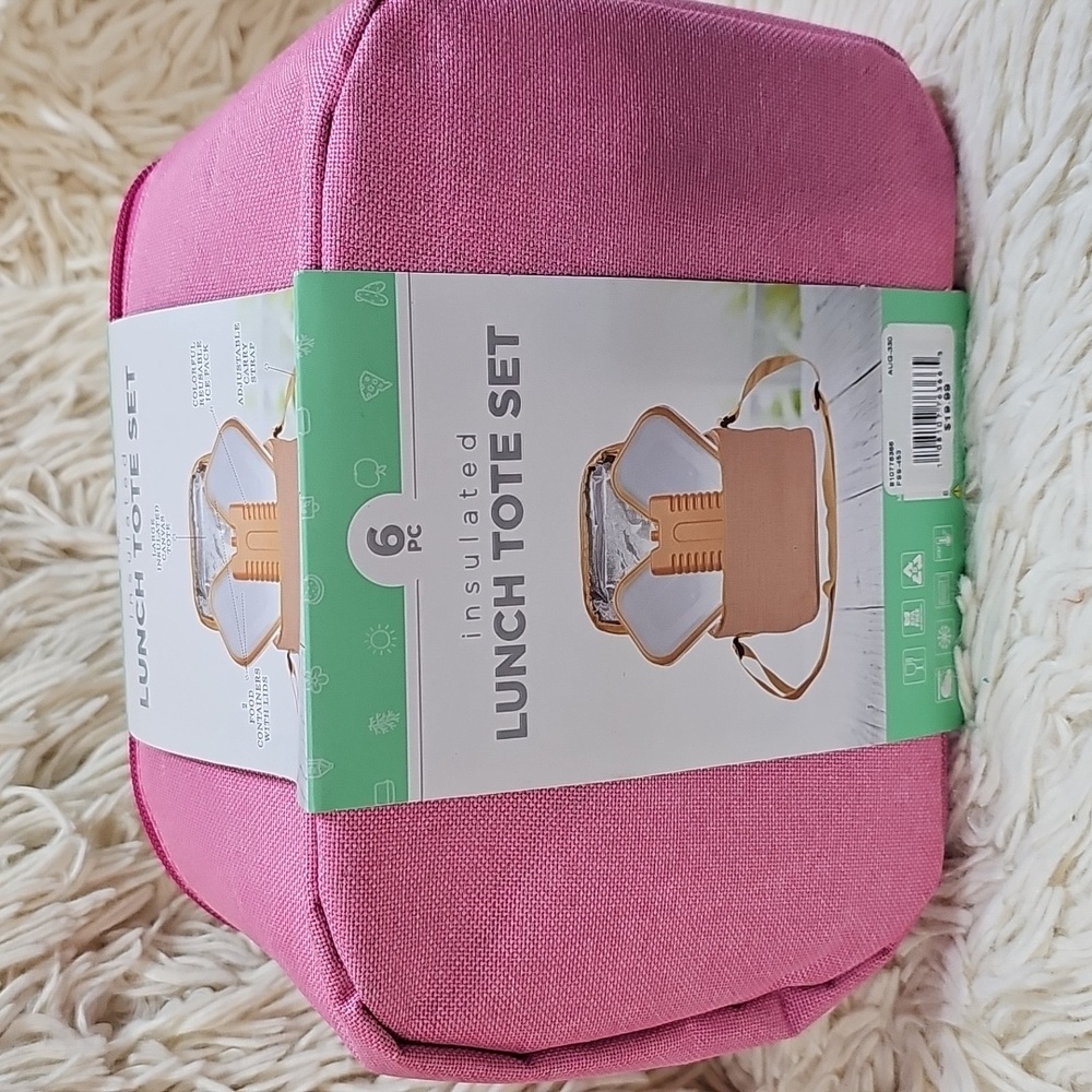Pink Insulated Lunch Tote Set - Picture 3 of 7